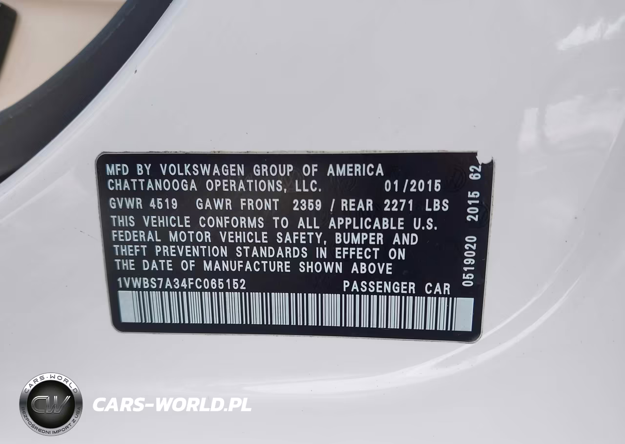 2015 Volkswagen Passat 1.8T Se VIN:1VWBS7A34FC065152 - 9