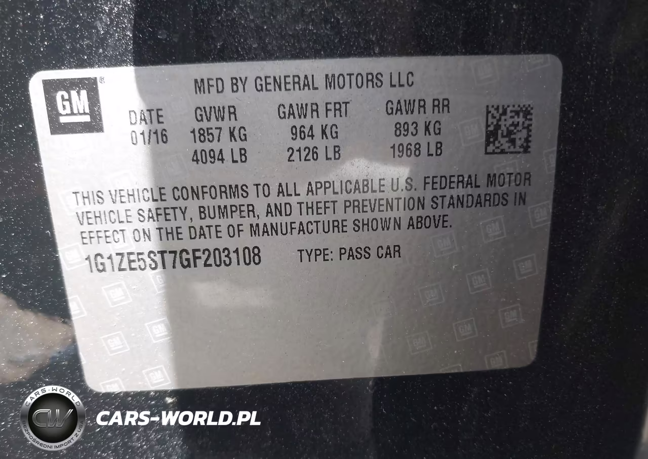 2016 Chevrolet Malibu 1Lt VIN:1G1ZE5ST7GF203108 - 9