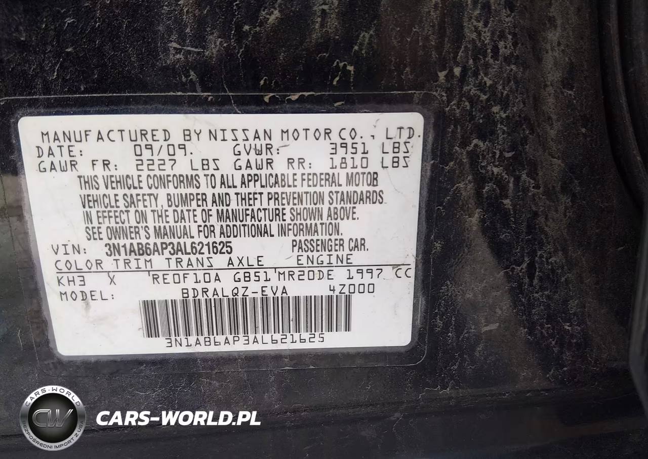 2010 Nissan Sentra 2.0 VIN:3N1AB6AP3AL621625 - 9