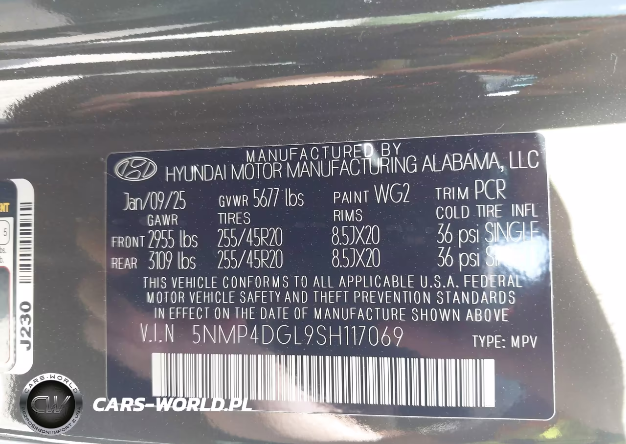 2025 Hyundai Santa Fe Limited VIN:5NMP4DGL9SH117069 - 9