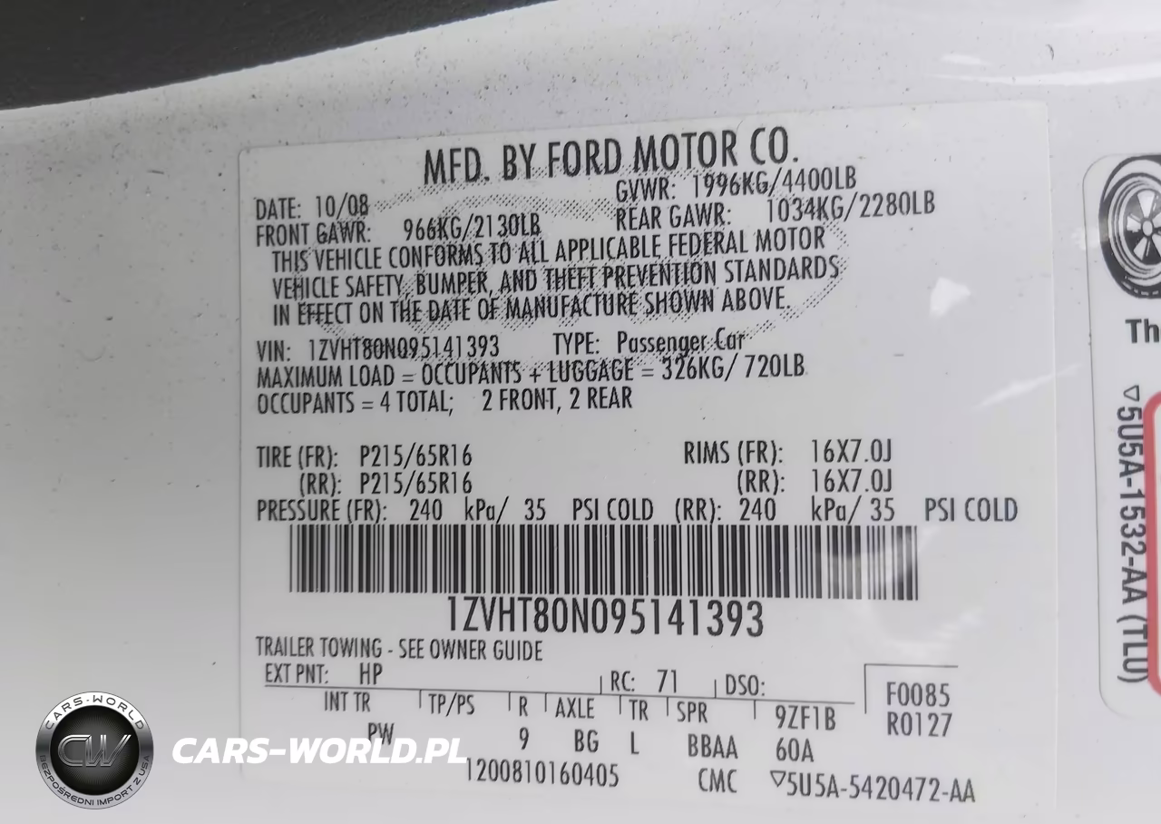 2009 Ford Mustang V6-V6 Premium VIN:1ZVHT80N095141393 - 9