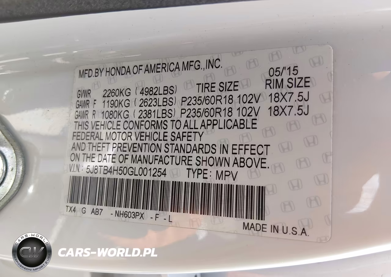 2016 Acura Rdx Technology Acurawatch Plus Packages-Technology Package VIN:5J8TB4H50GL001254 - 9
