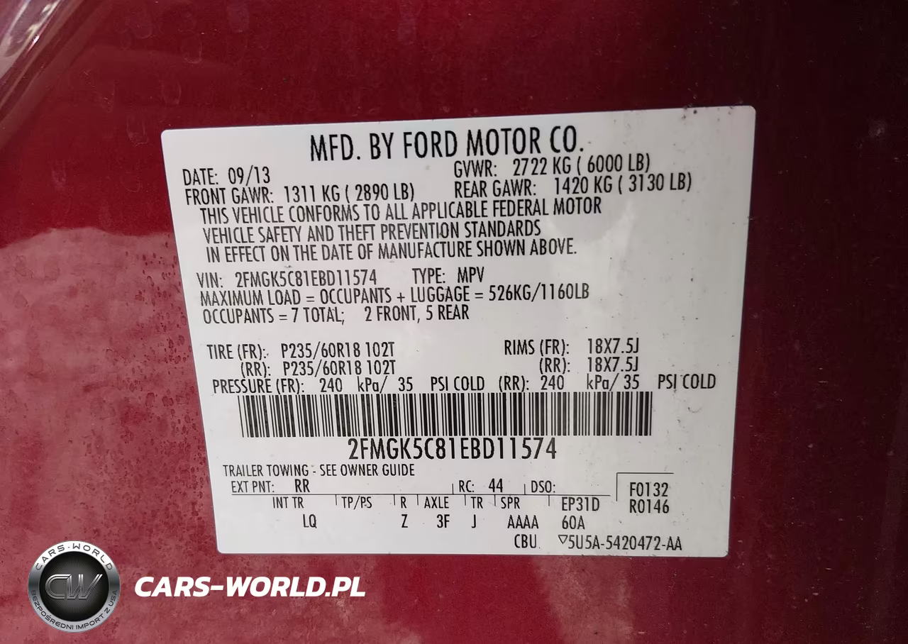 2014 Ford Flex Sel VIN:2FMGK5C81EBD11574 - 9