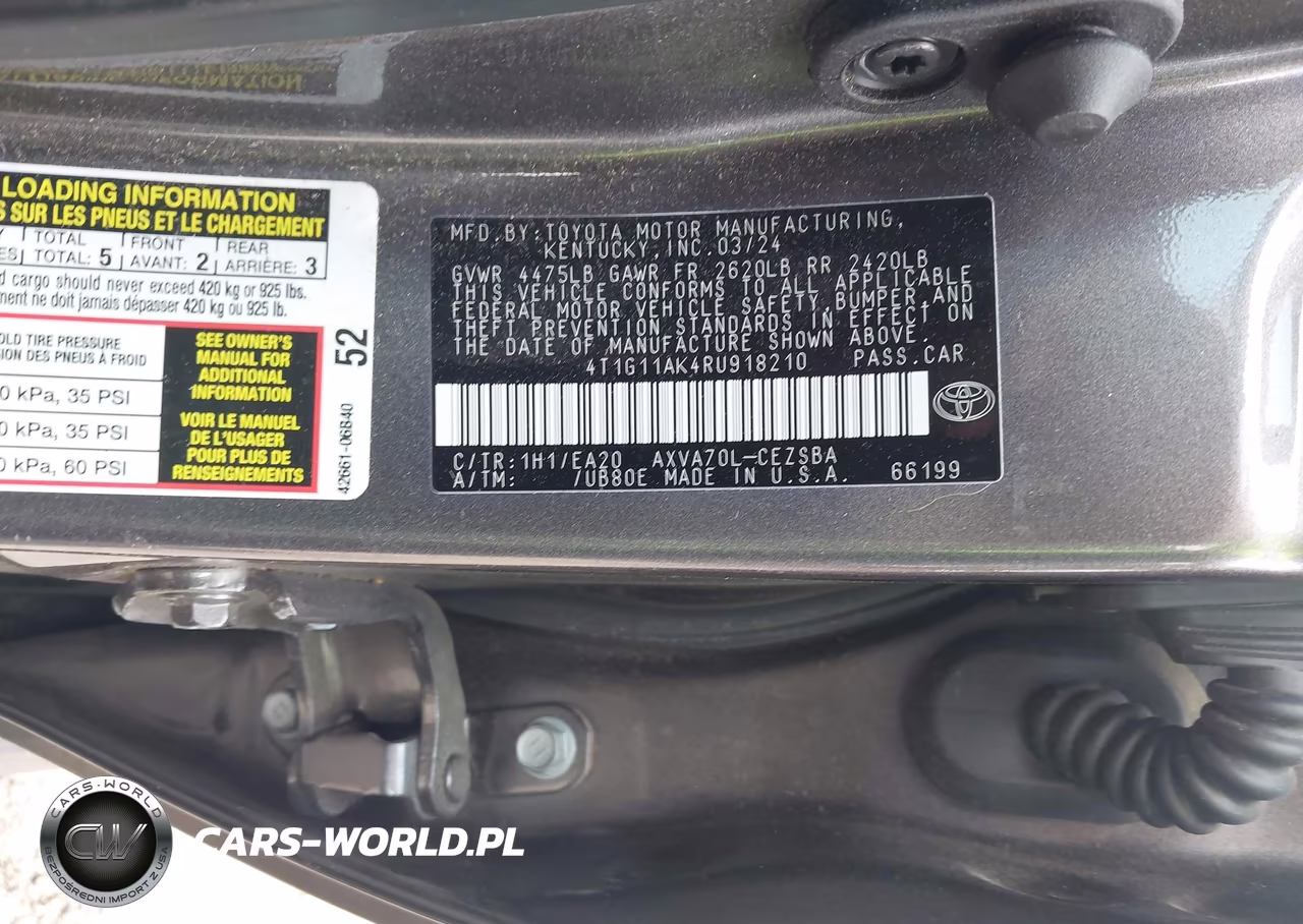 2024 Toyota Camry Se VIN:4T1G11AK4RU918210 - 9