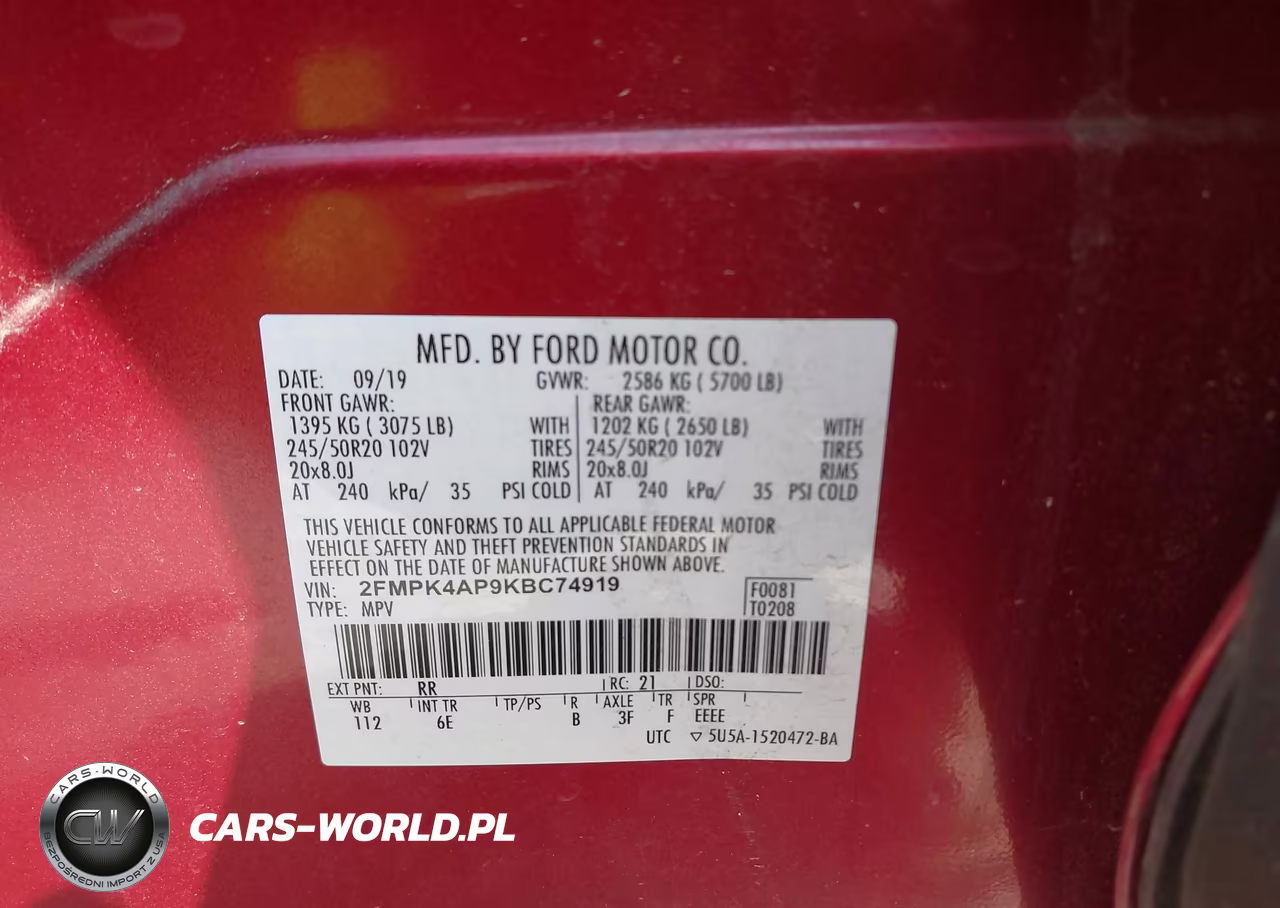 2019 Ford Edge St VIN:2FMPK4AP9KBC74919 - 9