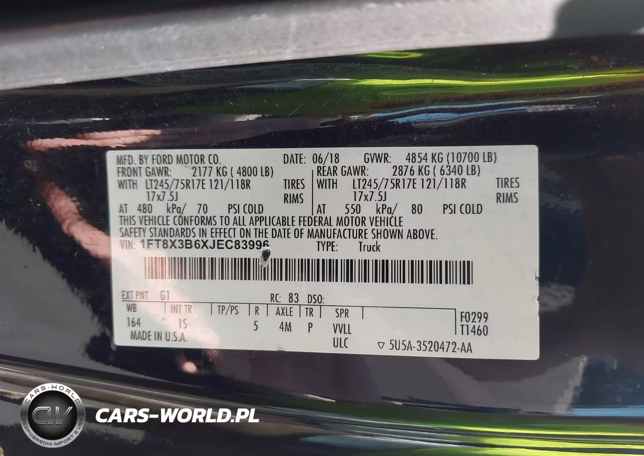 2018 Ford F-350 VIN:1FT8X3B6XJEC83996 - 9