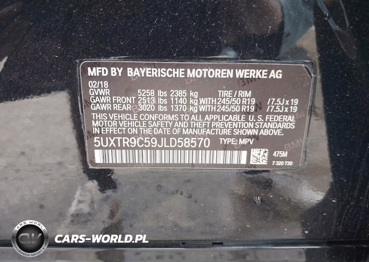 2018 BMW X3 xDrive30I VIN:5UXTR9C59JLD58570 - 9