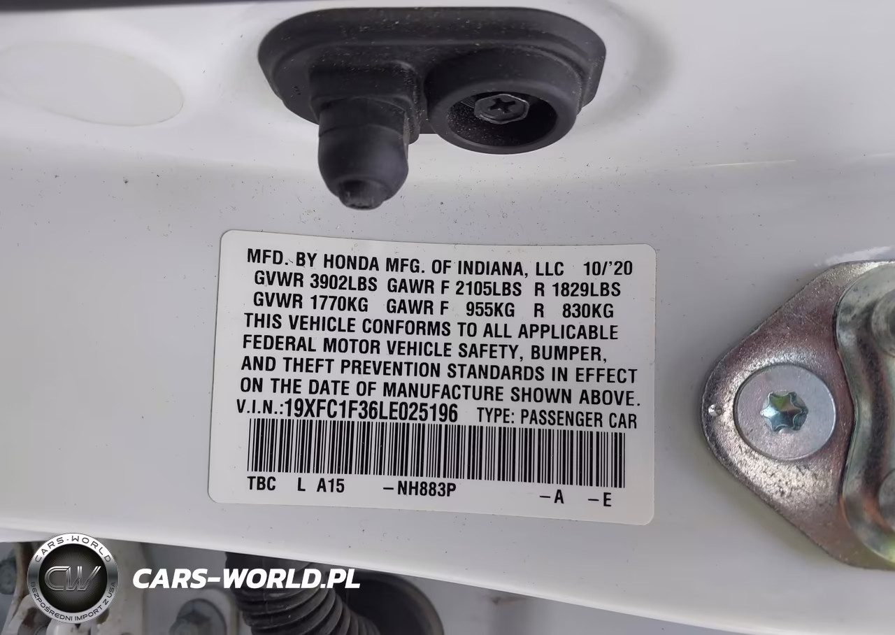 2020 Honda Civic Ex VIN:19XFC1F36LE025196 - 9