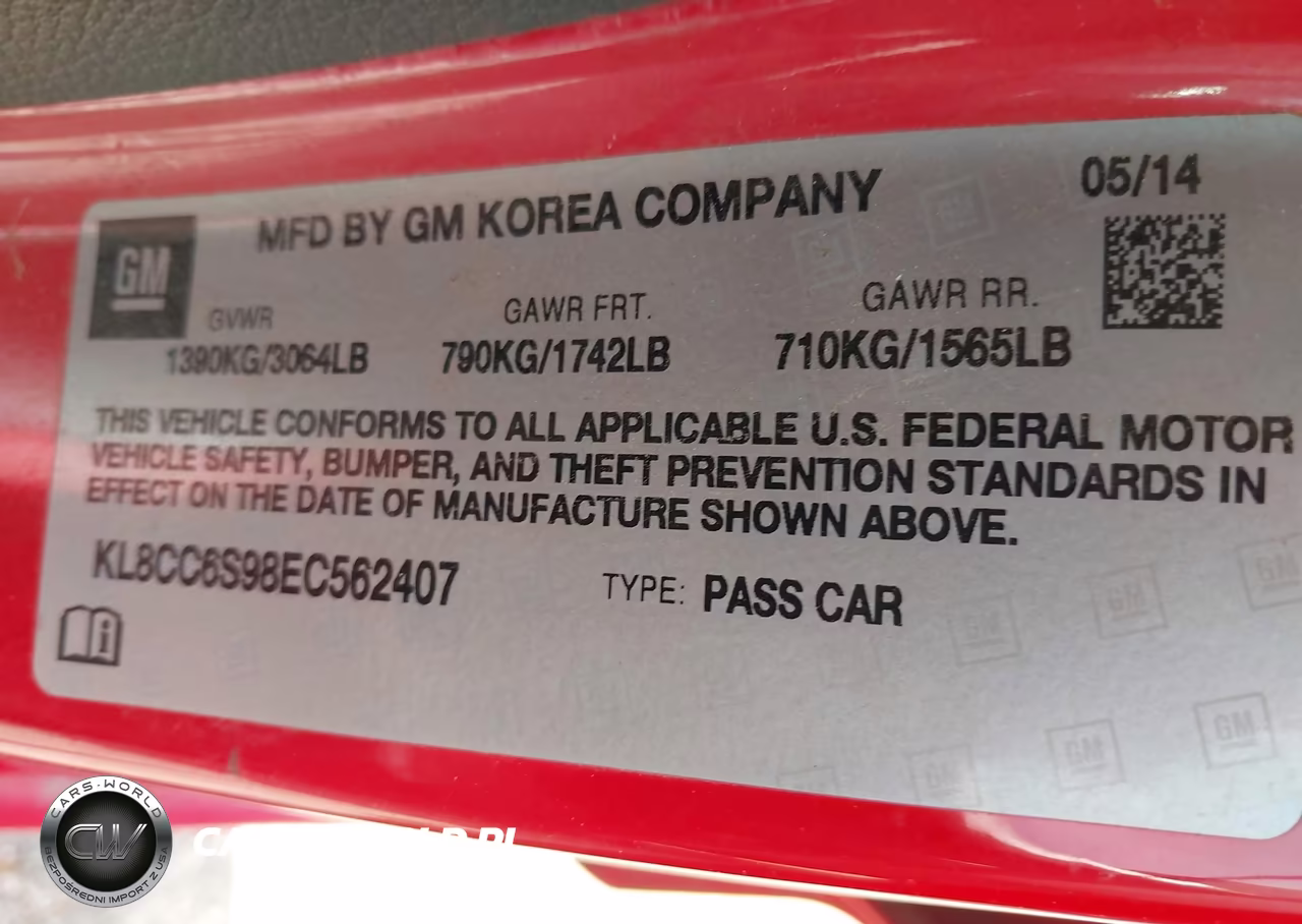 2014 Chevrolet Spark 1Lt Manual VIN:KL8CC6S98EC562407 - 9