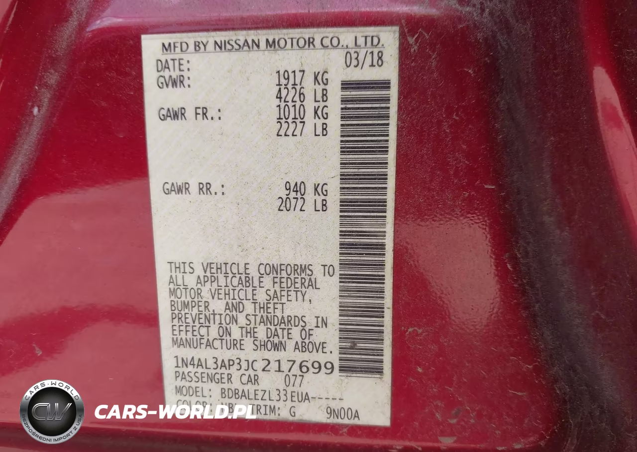 2018 Nissan Altima 2.5 S VIN:1N4AL3AP3JC217699 - 9
