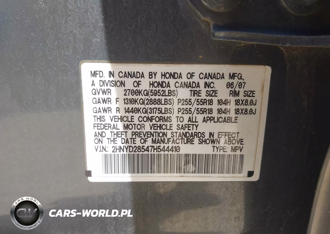 2007 Acura Mdx Sport Package VIN:2HNYD28547H544410 - 9