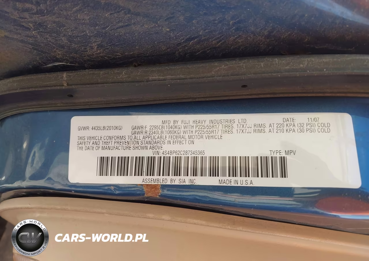 2008 Subaru Outback (Natl) Ltd-Ltd Ll Bean W-Nav-Ltd Ll Bean W-Nav-Vdc-Ltd W-Vdc VIN:4S4BP62C287345365 - 9