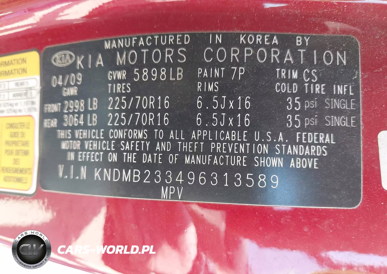 2009 Kia Sedona Lx VIN:KNDMB233496313589 - 9