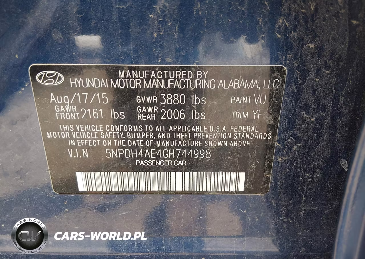 2016 Hyundai Elantra Se VIN:5NPDH4AE4GH744998 - 9