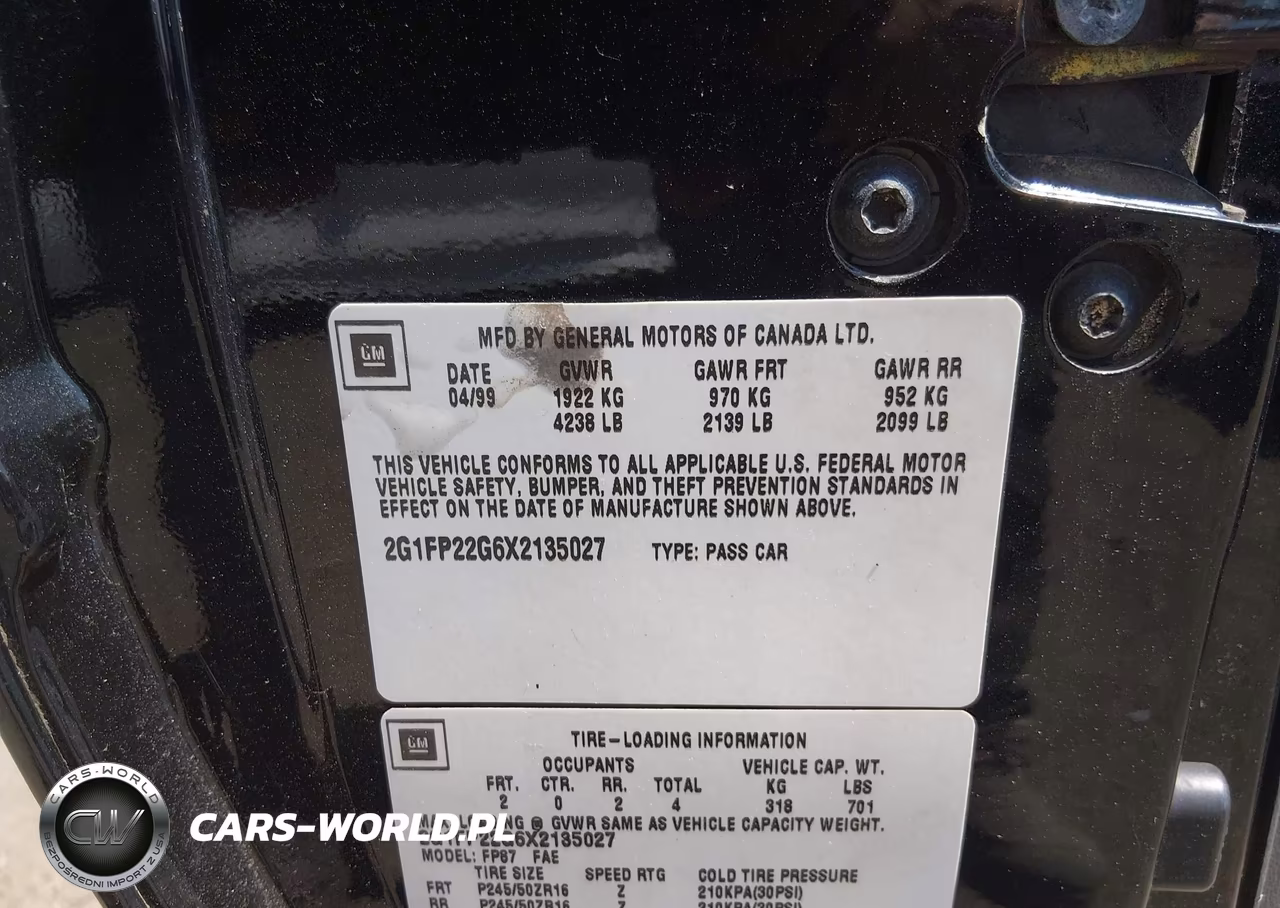 1999 Chevrolet Camaro Z28 VIN:2G1FP22G6X2135027 - 9