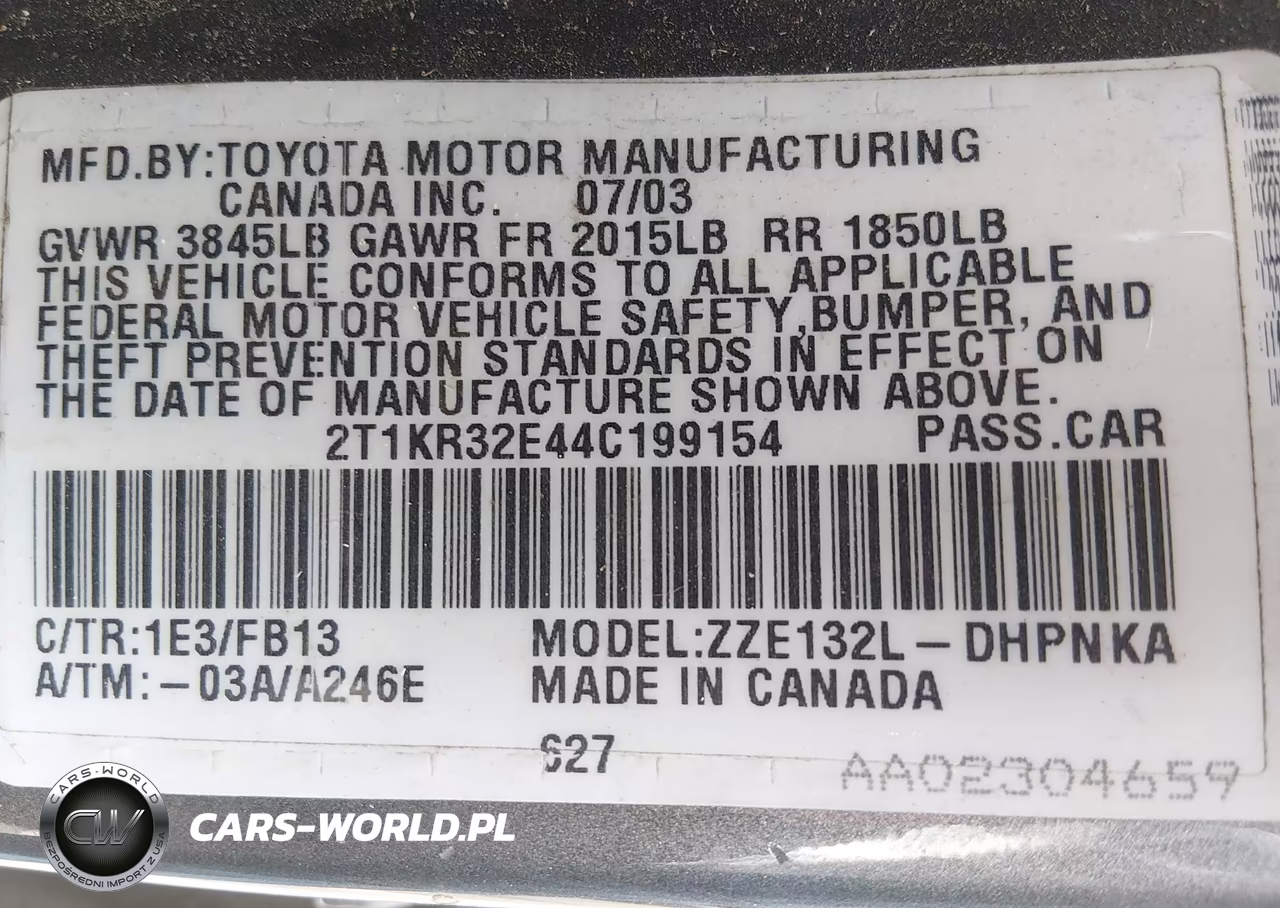 2004 Toyota Matrix Xr VIN:2T1KR32E44C199154 - 9