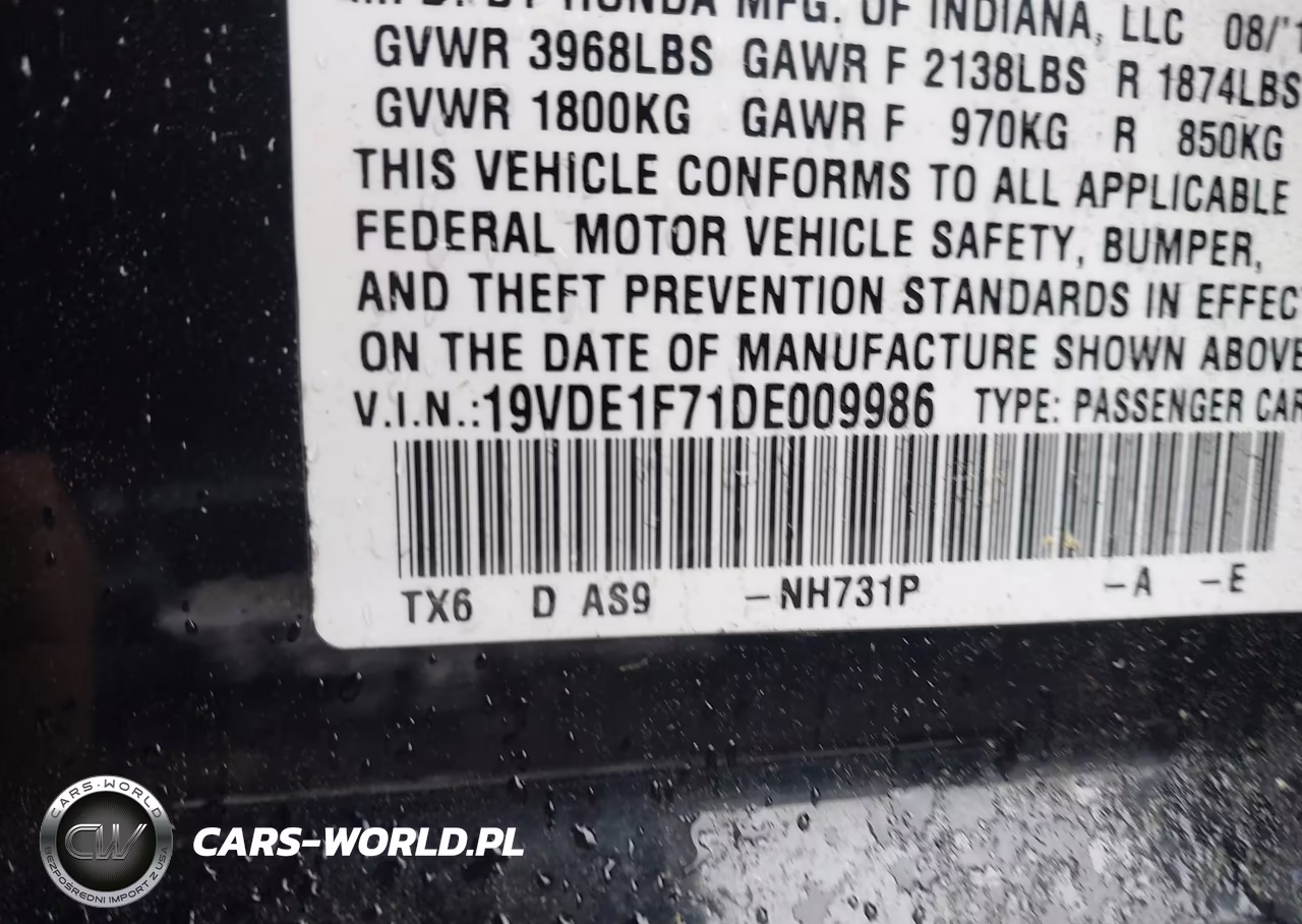 2013 Acura Ilx 2.0L VIN:19VDE1F71DE009986 - 7