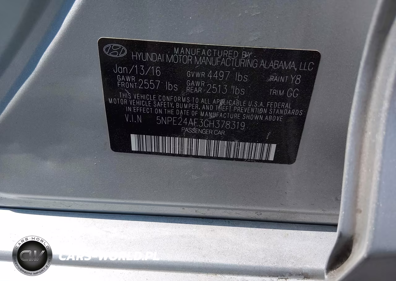 2016 Hyundai Sonata Se VIN:5NPE24AF3GH378319 - 9