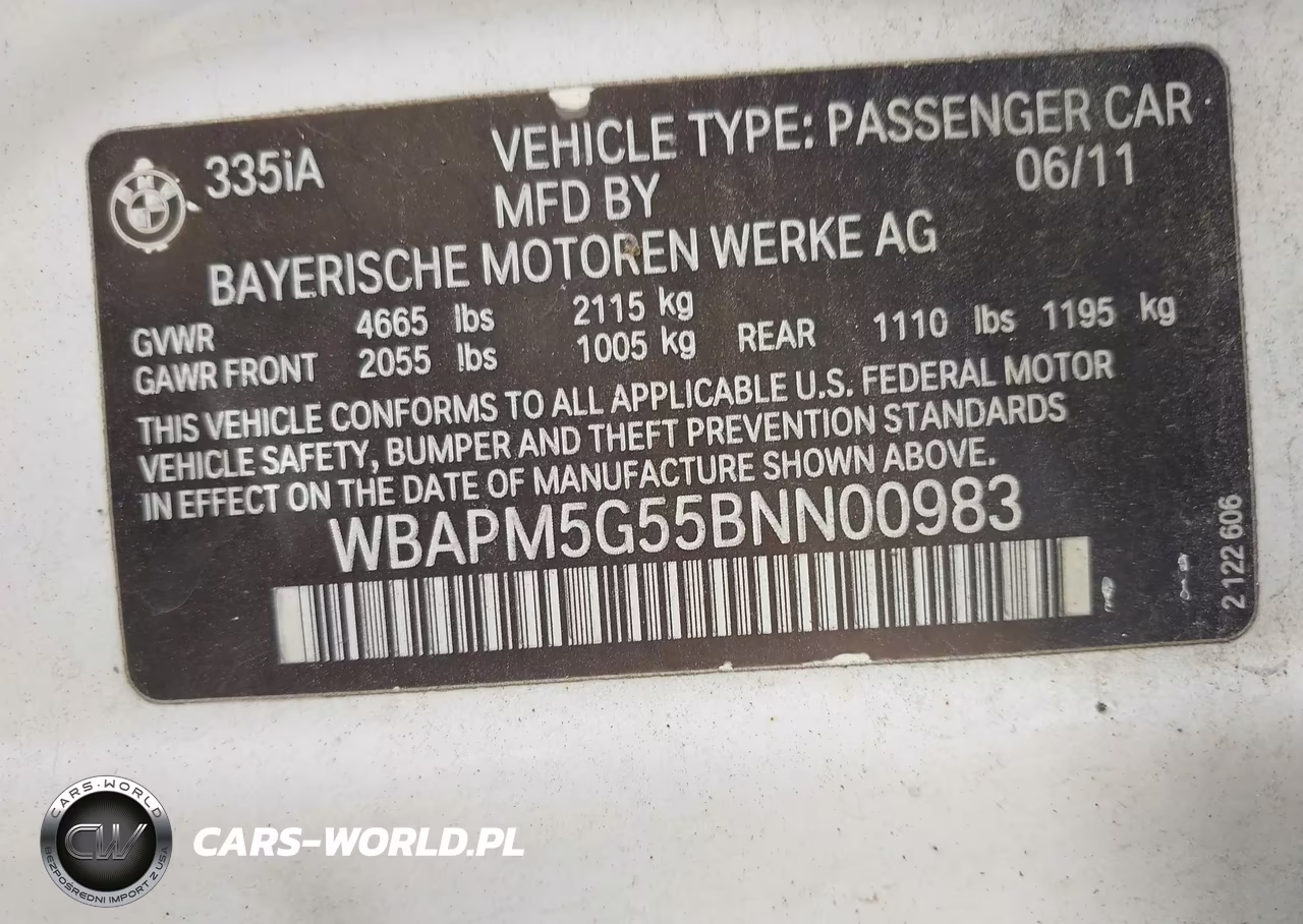 2011 BMW 335I VIN:WBAPM5G55BNN00983 - 9