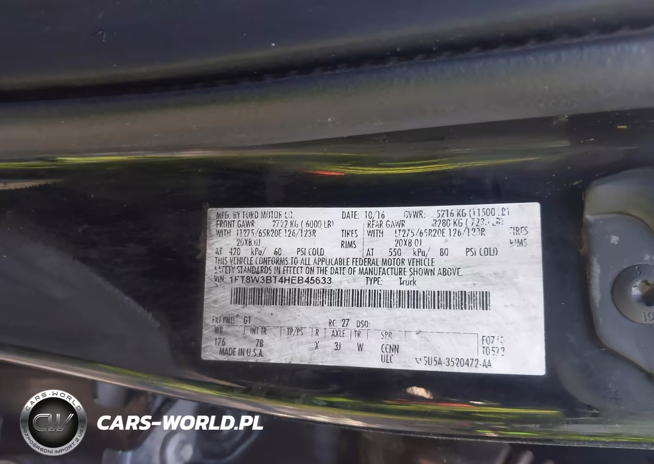 2017 Ford F-350 Platinum VIN:1FT8W3BT4HEB45633 - 9
