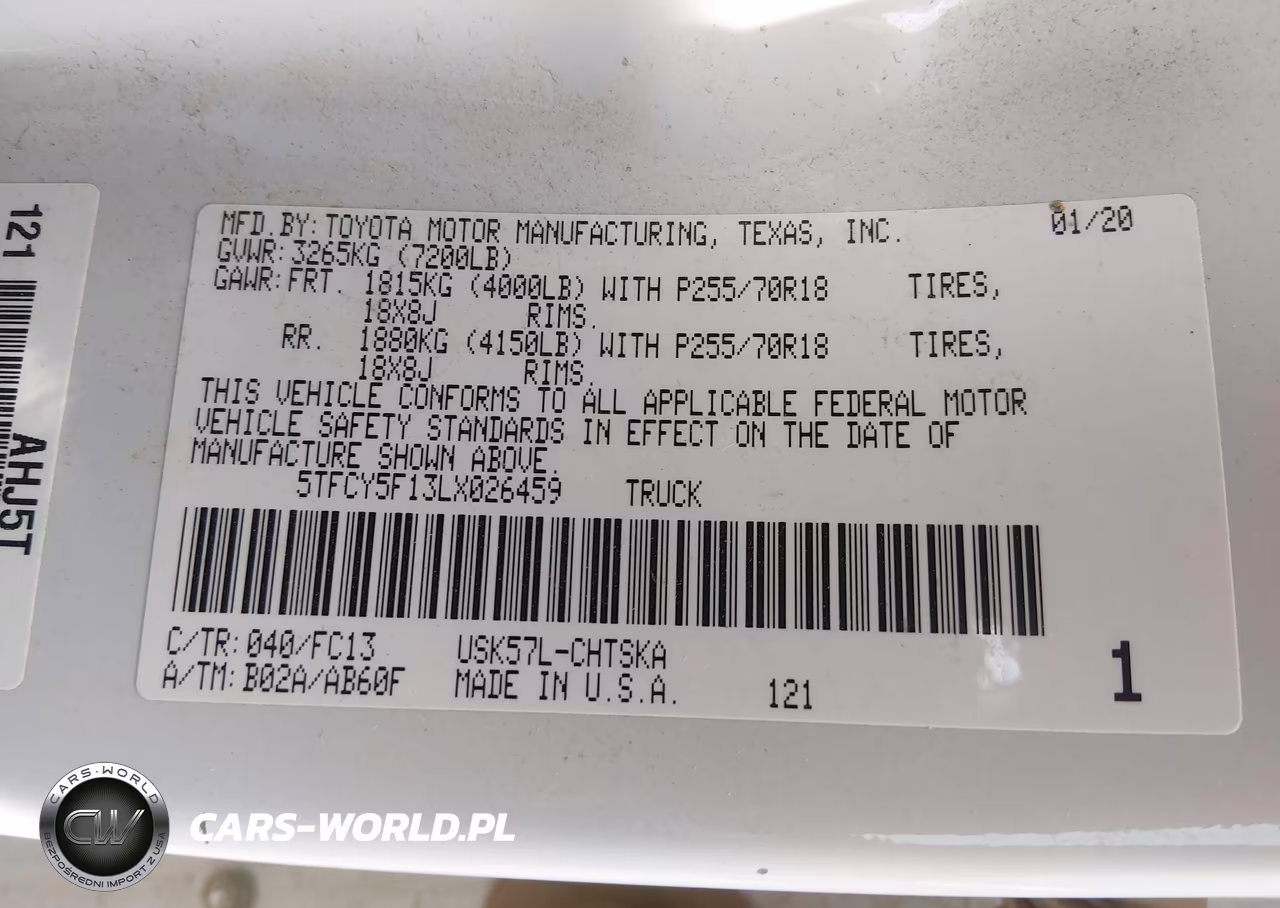 2020 Toyota Tundra Sr5 VIN:5TFCY5F13LX026459 - 9