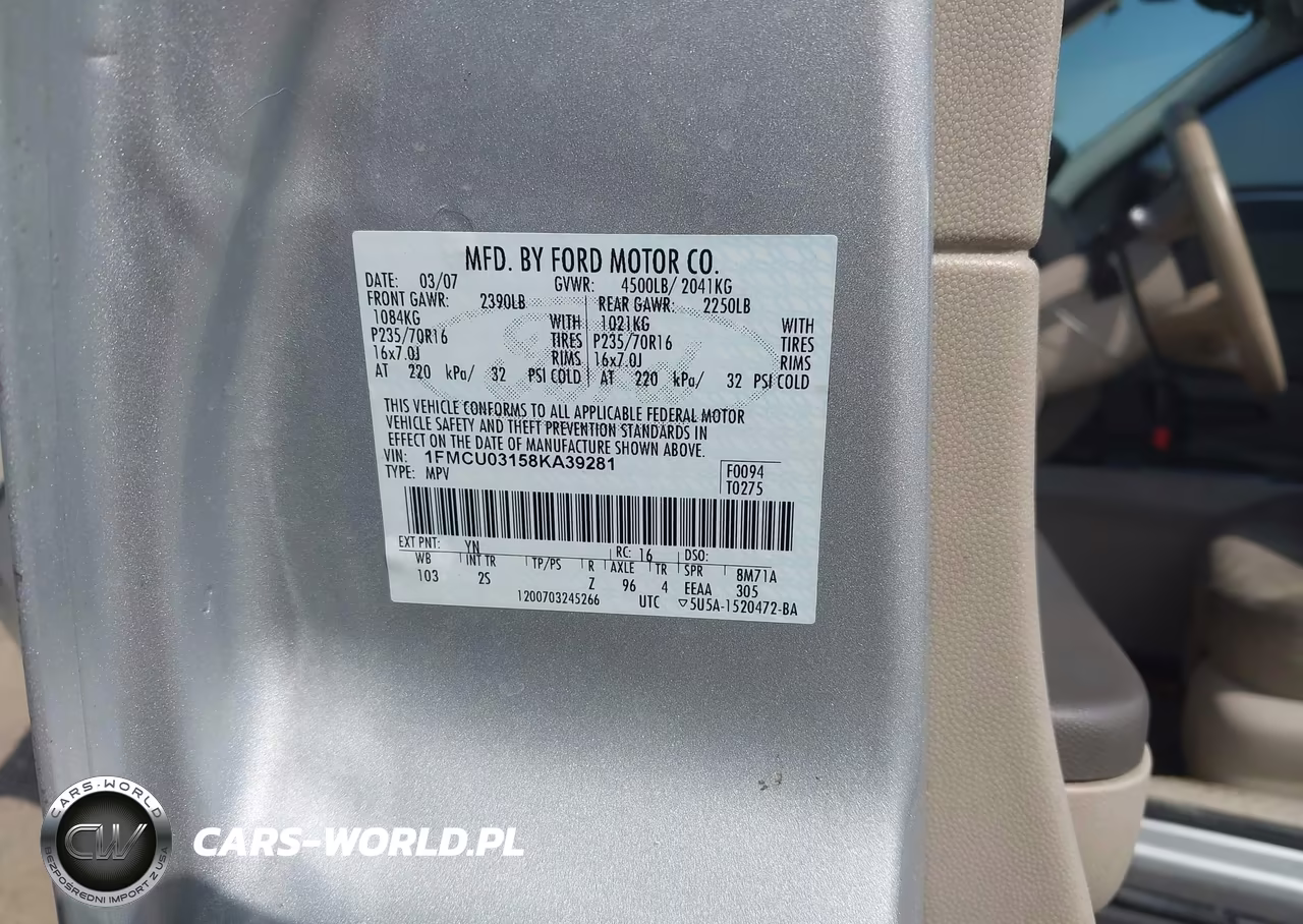 2008 Ford Escape Xlt VIN:1FMCU03158KA39281 - 9