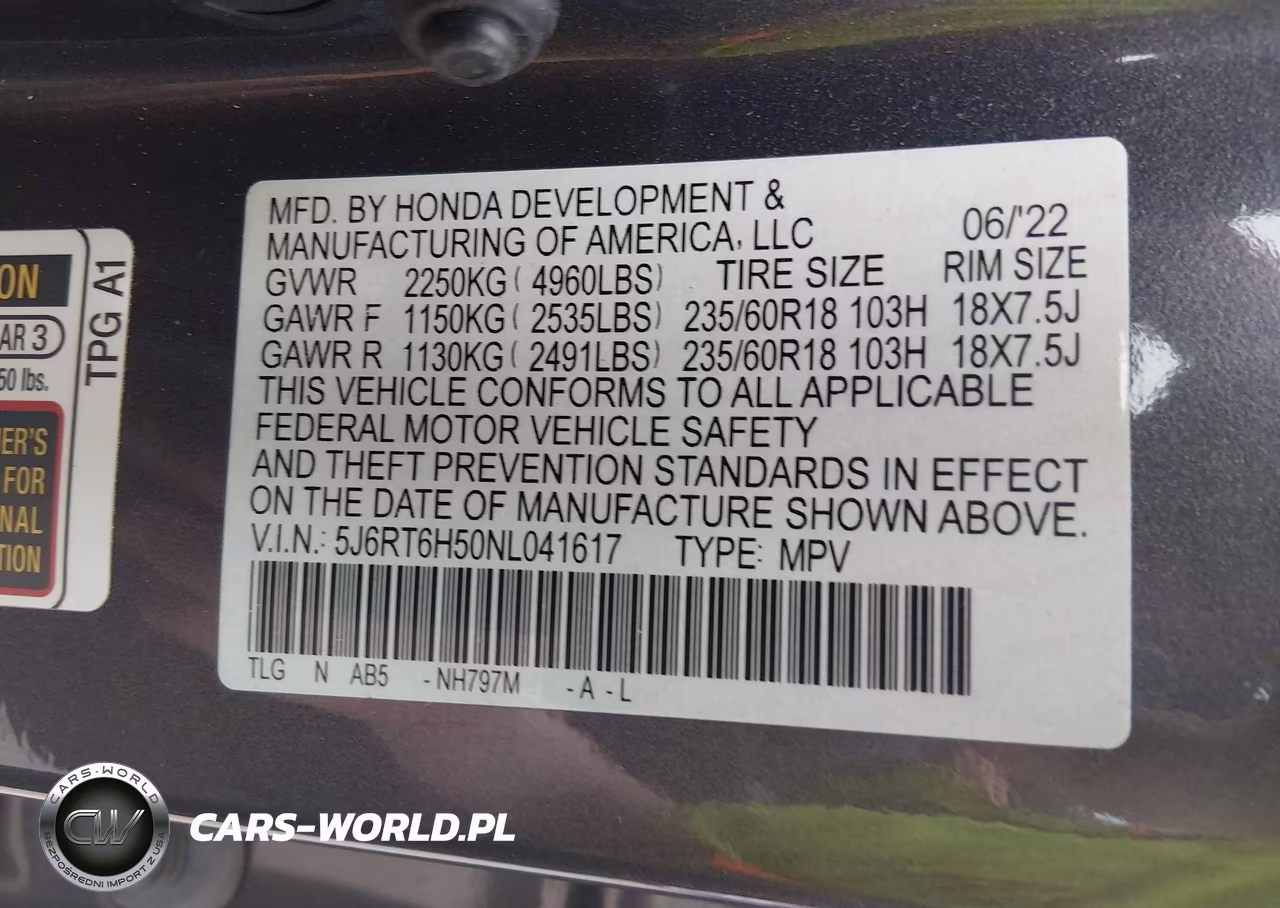 2022 Honda Cr-V Hybrid Ex VIN:5J6RT6H50NL041617 - 9