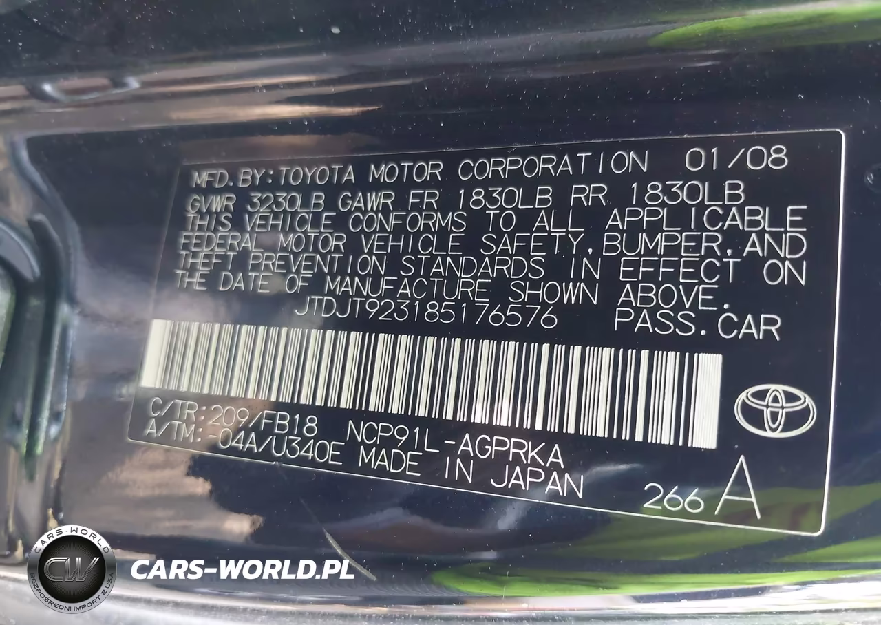 2008 Toyota Yaris VIN:JTDJT923185176576 - 9