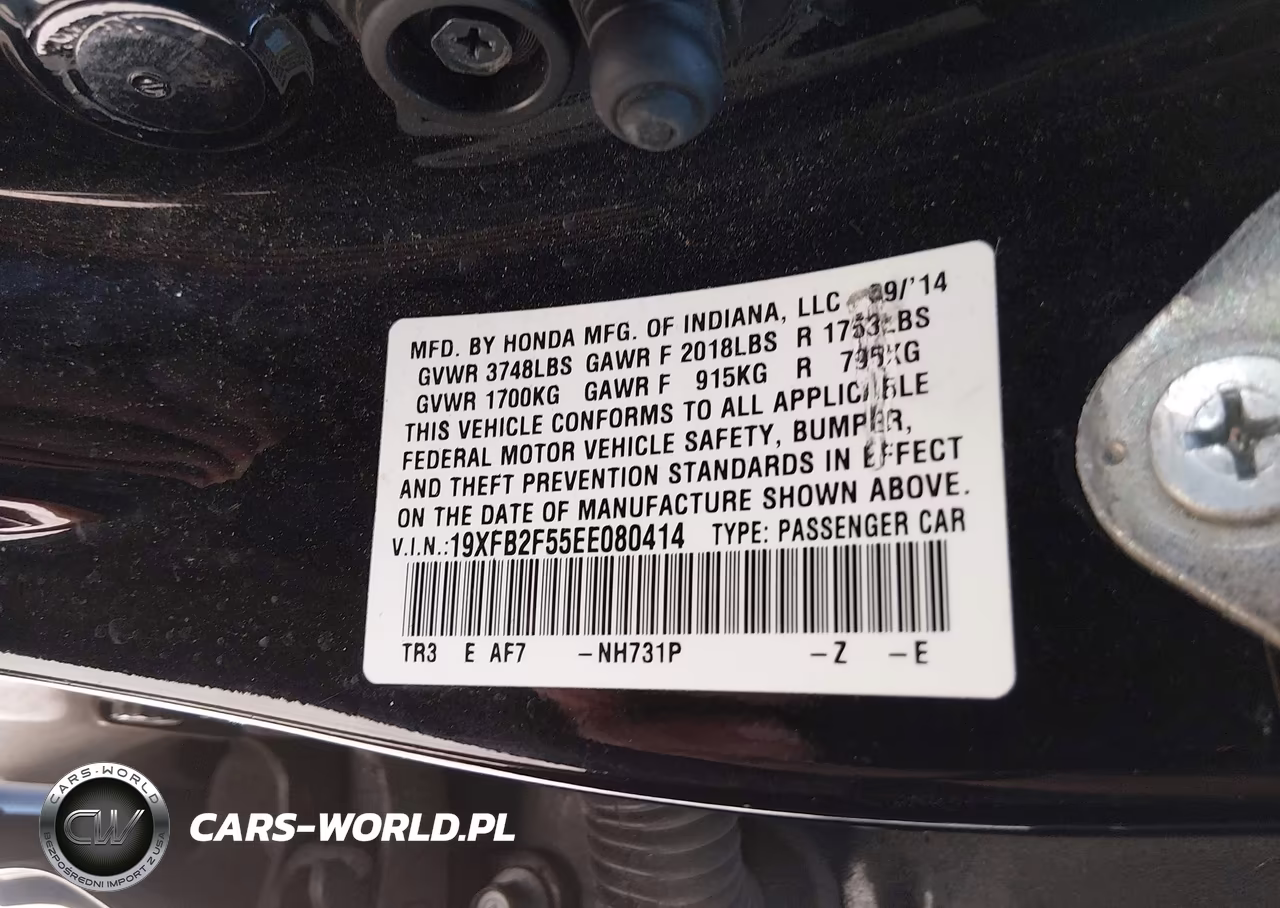 2014 Honda Civic Lx VIN:19XFB2F55EE080414 - 9