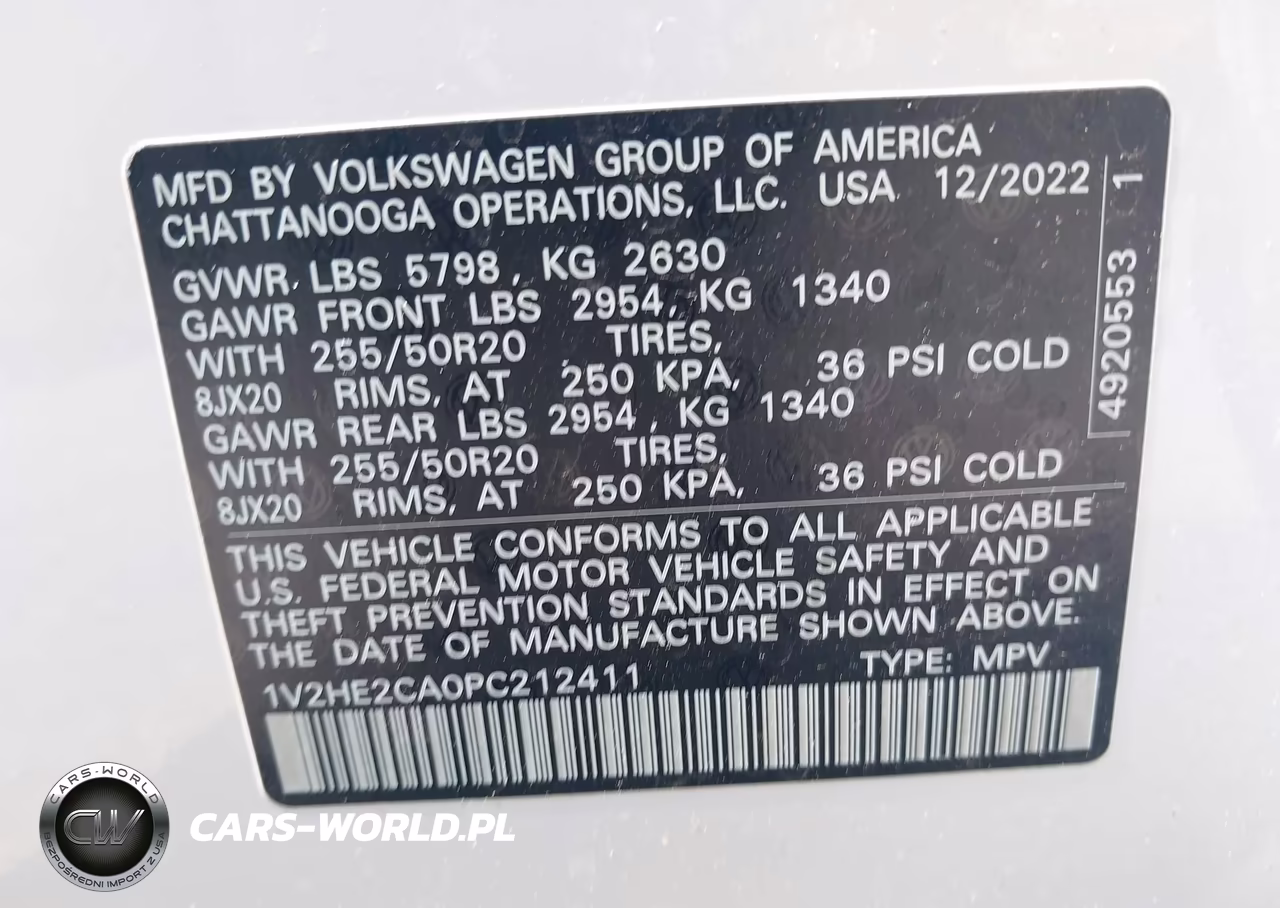 2023 Volkswagen Atlas Cross Sport 3.6L V6 Se W-Technology VIN:1V2HE2CA0PC212411 - 9
