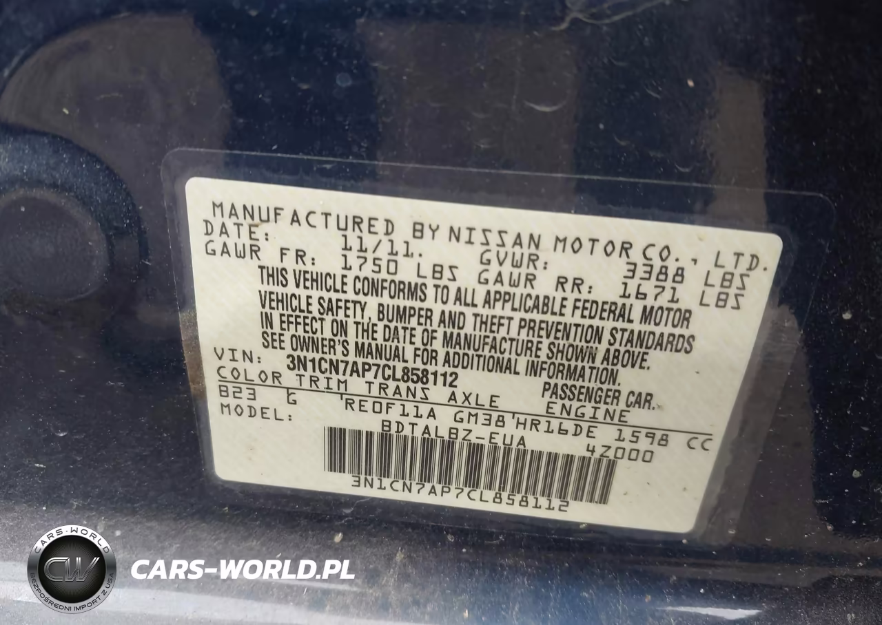 2012 Nissan Versa 1.6 Sv VIN:3N1CN7AP7CL858112 - 9
