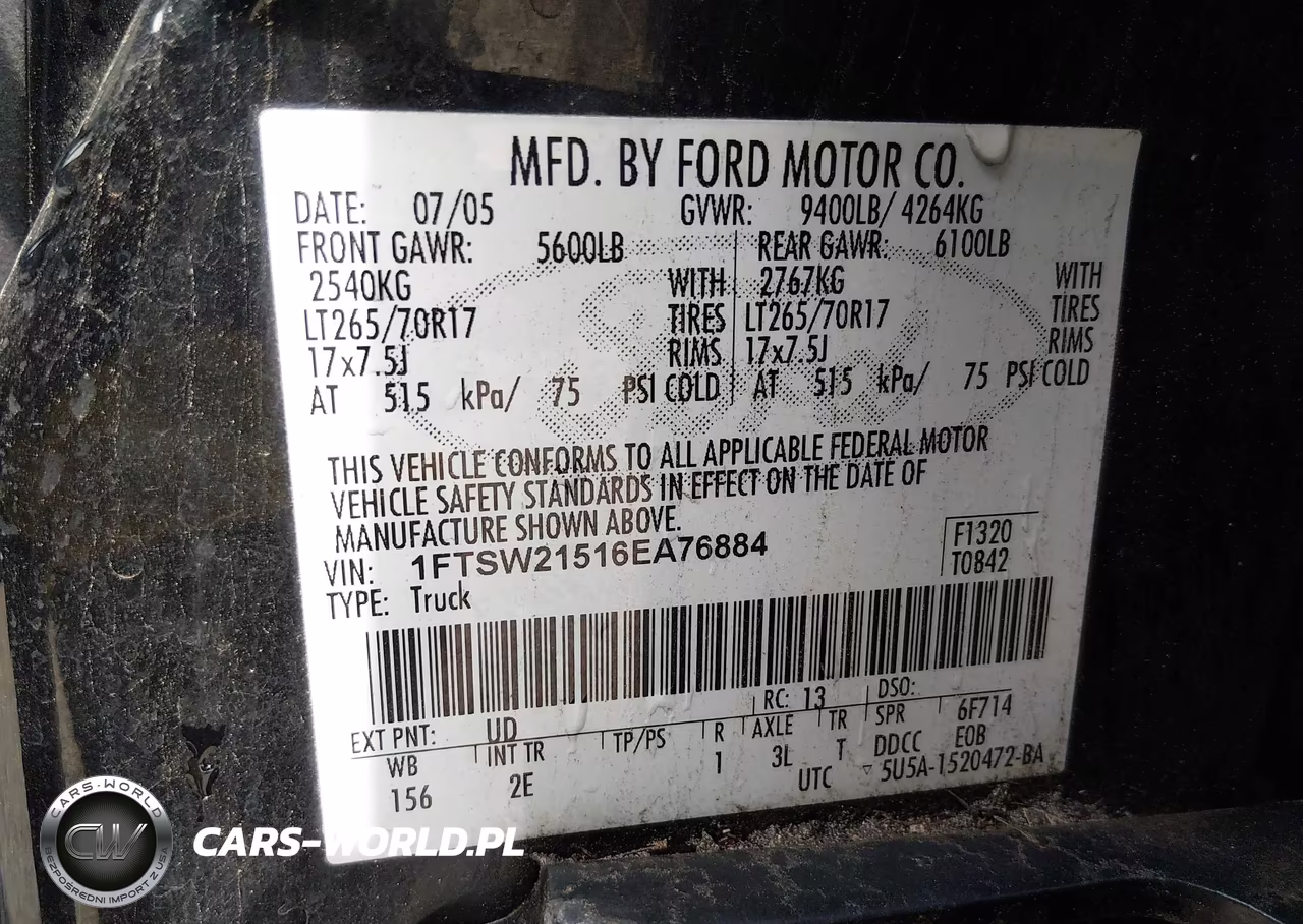 2006 Ford F-250 Lariat-Xl-Xlt VIN:1FTSW21516EA76884 - 9
