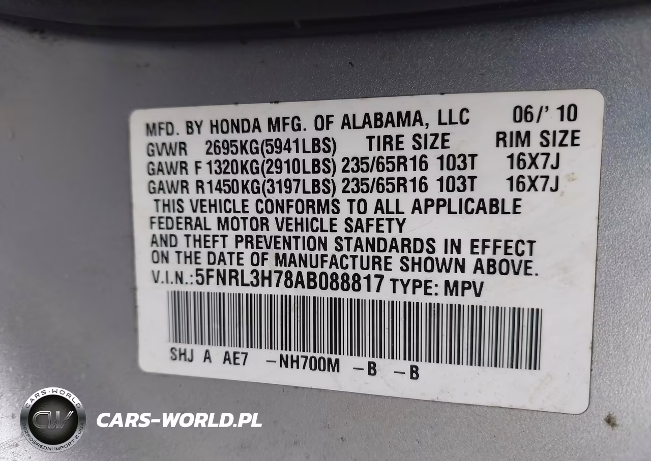 2010 Honda Odyssey Ex-L VIN:5FNRL3H78AB088817 - 9