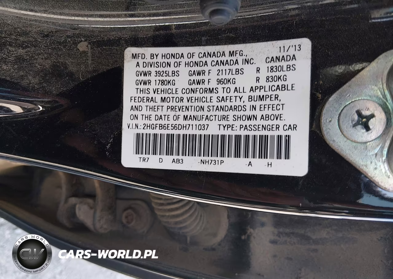 2013 Honda Civic Si VIN:2HGFB6E56DH711037 - 9