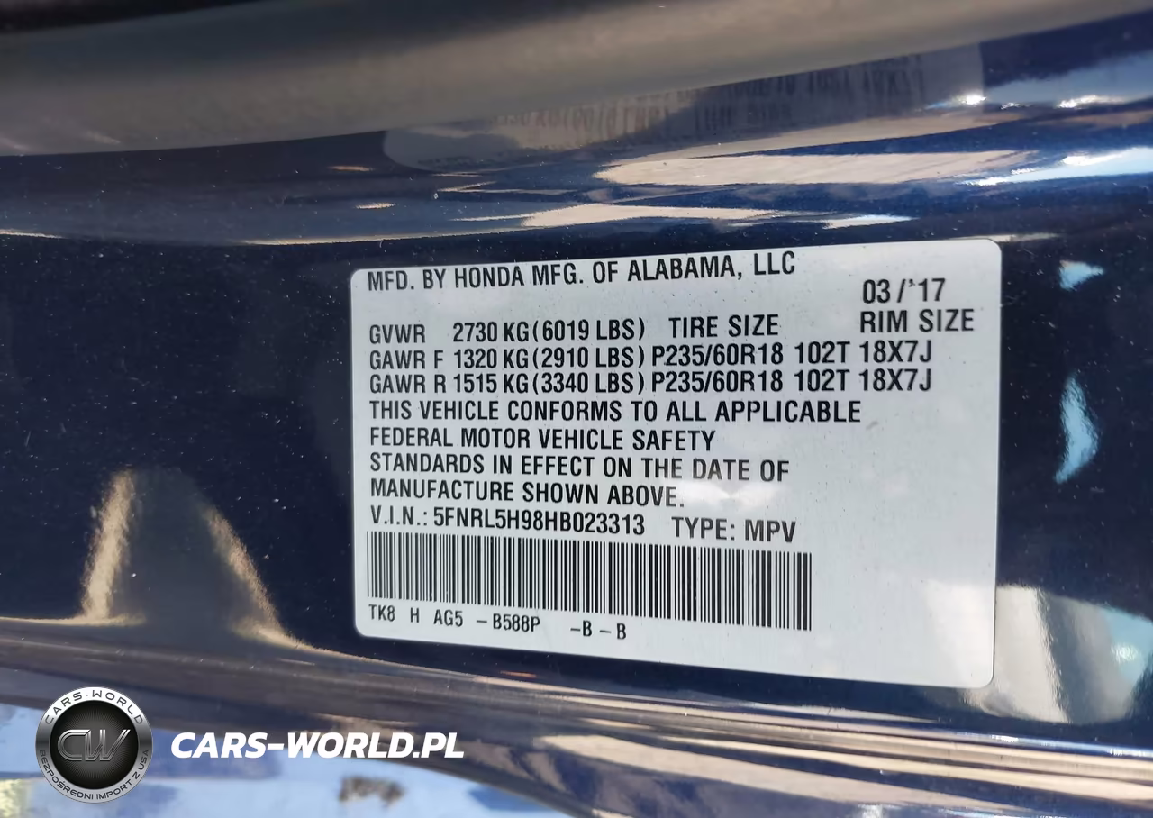 2017 Honda Odyssey Touring-Touring Elite VIN:5FNRL5H98HB023313 - 9