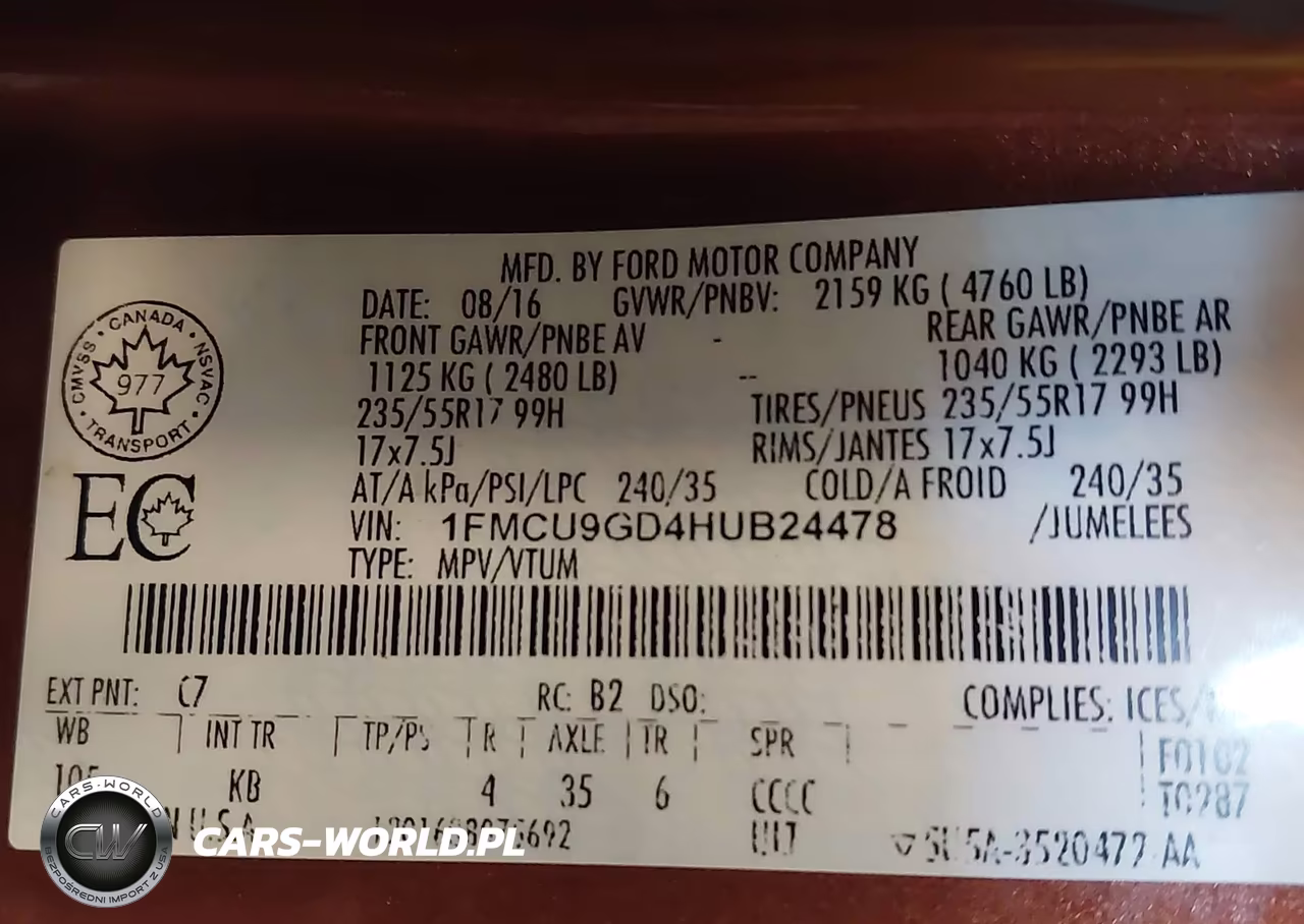 2017 Ford Escape Se VIN:1FMCU9GD4HUB24478 - 9