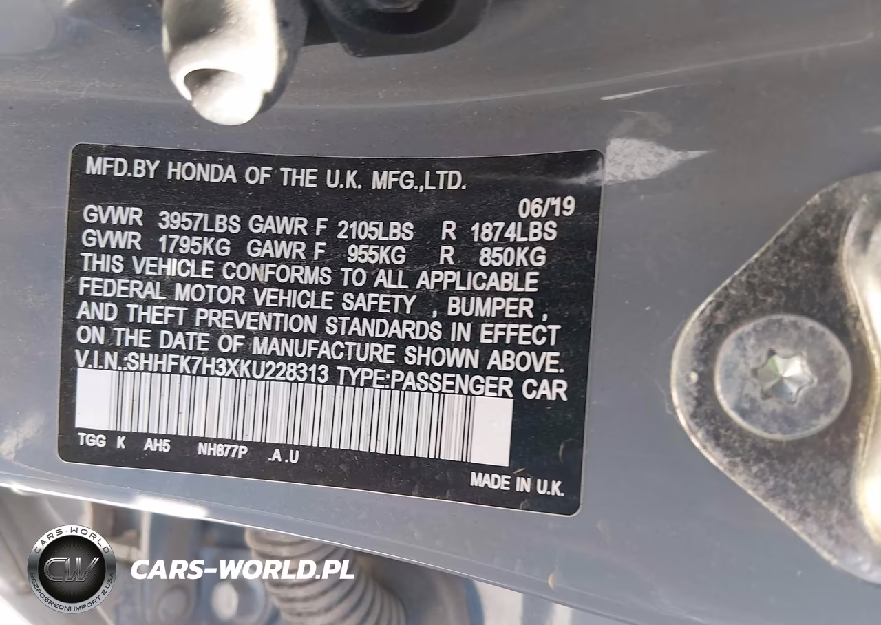 2019 Honda Civic Lx VIN:SHHFK7H3XKU228313 - 9