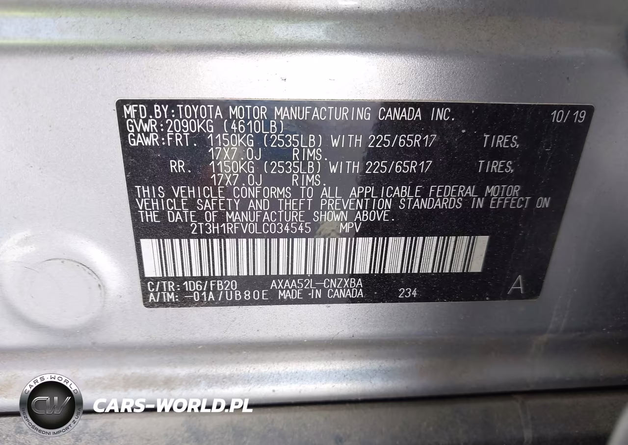 2020 Toyota Rav4 Le VIN:2T3H1RFV0LC034545 - 9