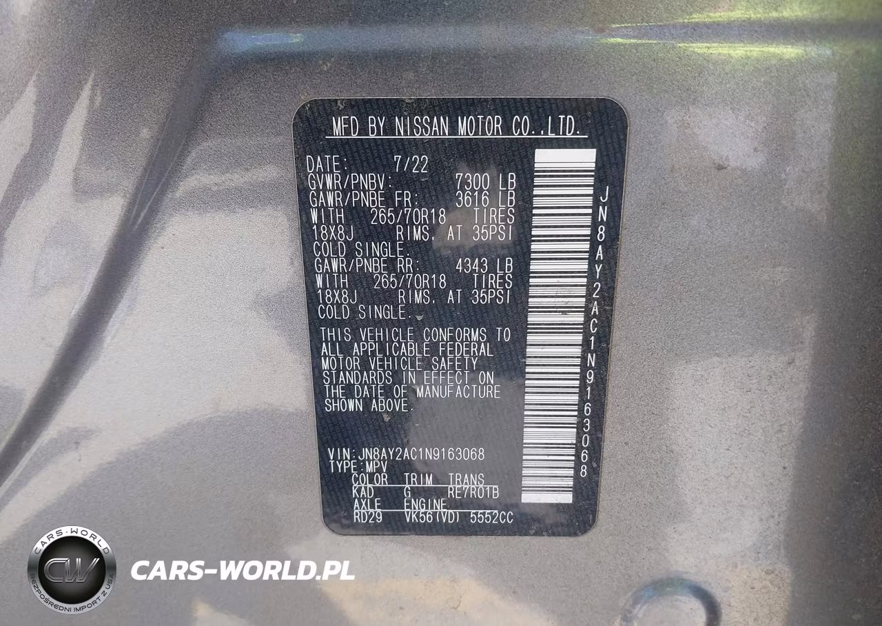 2022 Nissan Armada Sv 2Wd VIN:JN8AY2AC1N9163068 - 9
