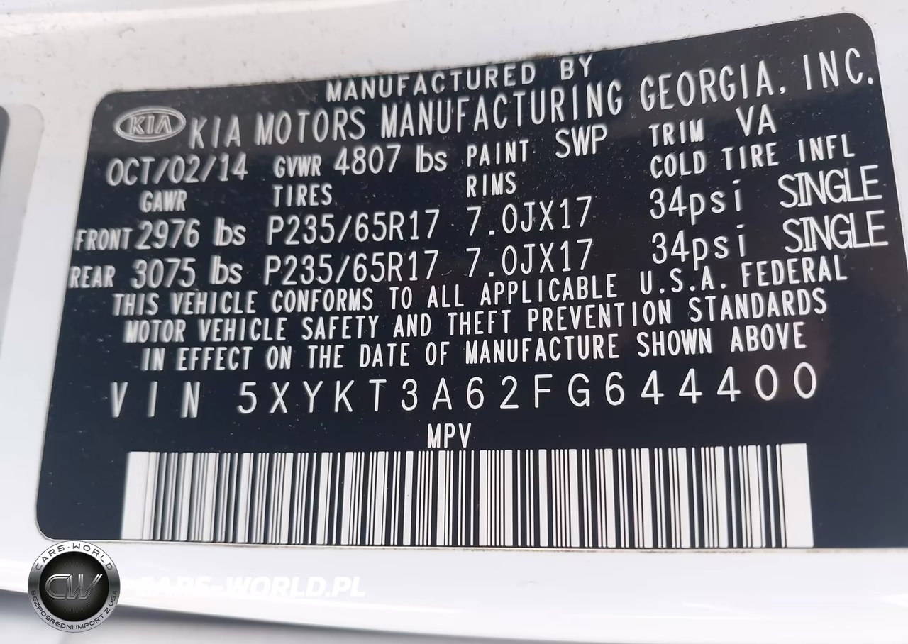 2015 Kia Sorento Lx VIN:5XYKT3A62FG644400 - 9