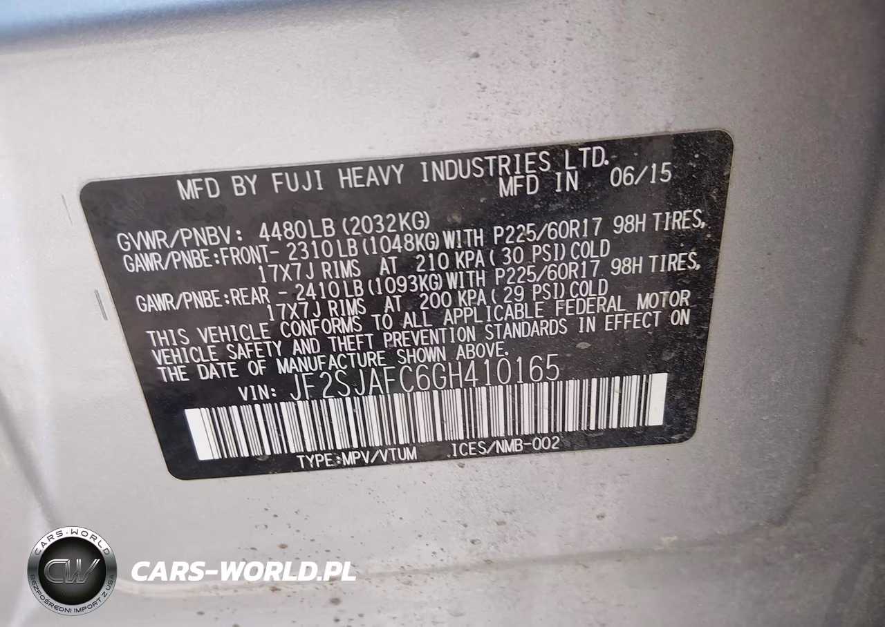 2016 Subaru Forester 2.5I Premium VIN:JF2SJAFC6GH410165 - 9