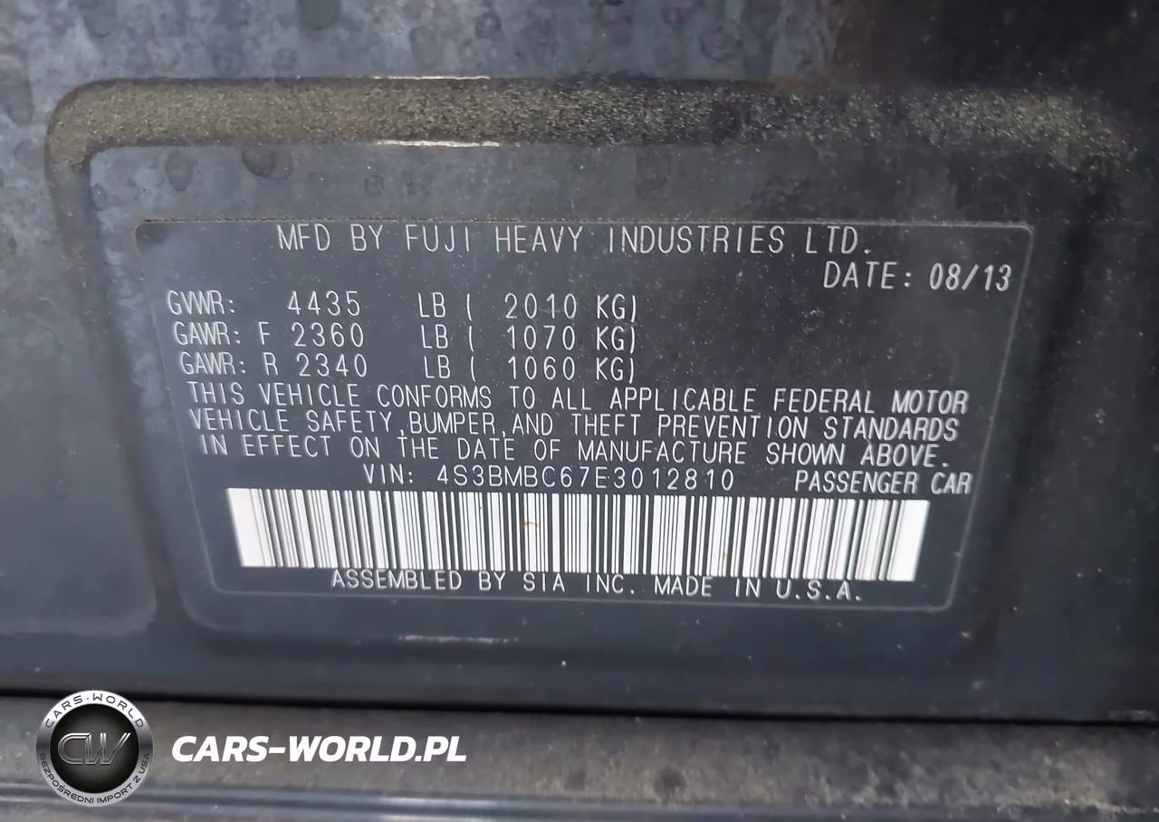 2014 Subaru Legacy 2.5I Premium VIN:4S3BMBC67E3012810 - 9