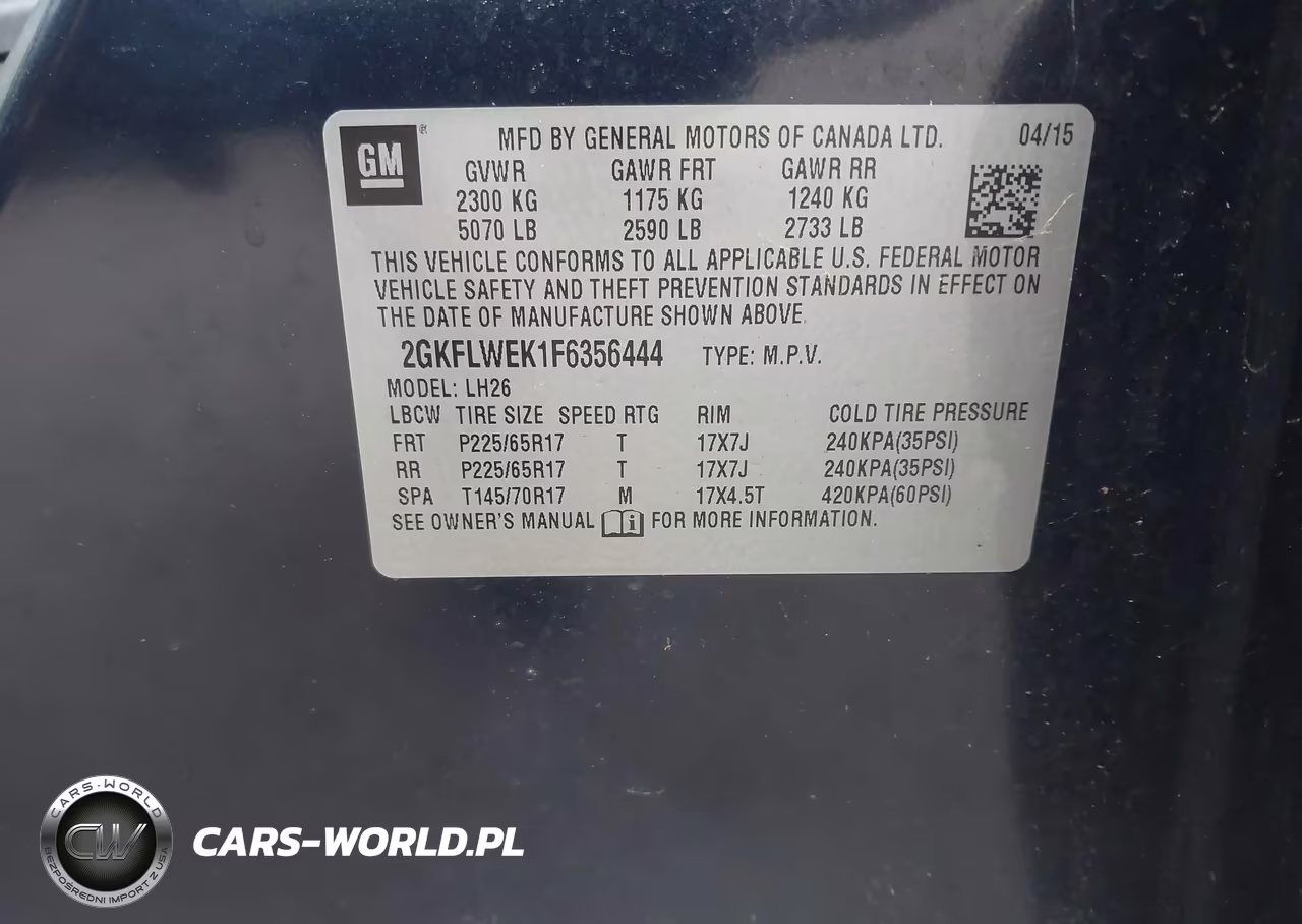2015 GMC Terrain Sle-2 VIN:2GKFLWEK1F6356444 - 9