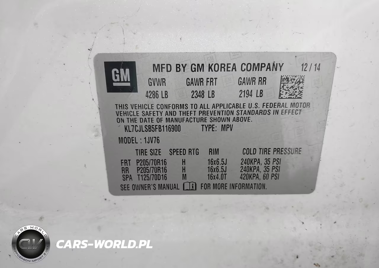2015 Chevrolet Trax Lt VIN:KL7CJLSB5FB116900 - 9