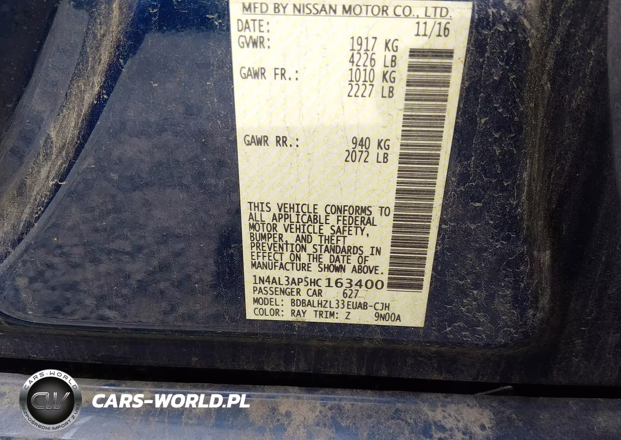 2017 Nissan Altima 2.5 Sr VIN:1N4AL3AP5HC163400 - 9