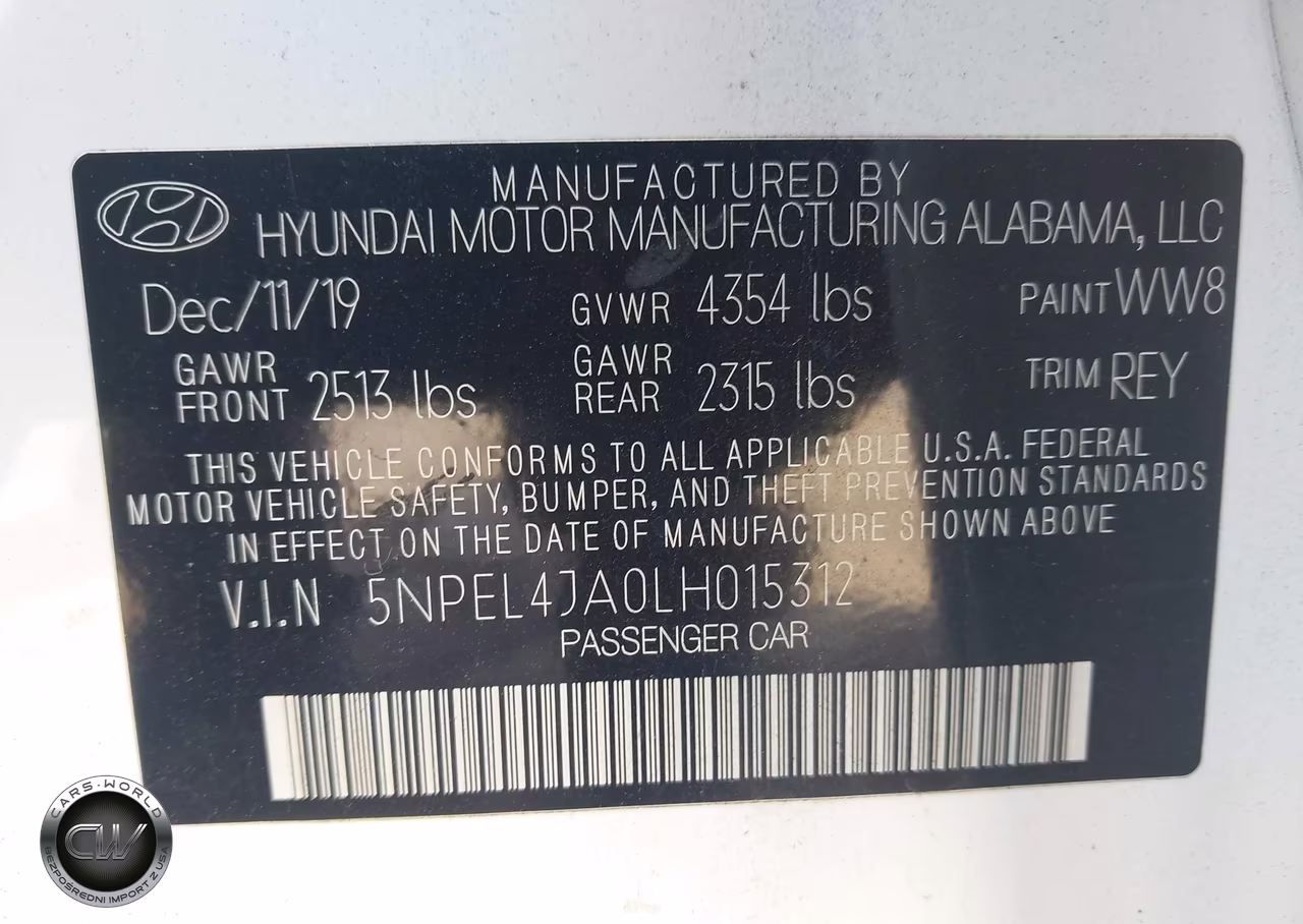 2020 Hyundai Sonata Sel VIN:5NPEL4JA0LH015312 - 9