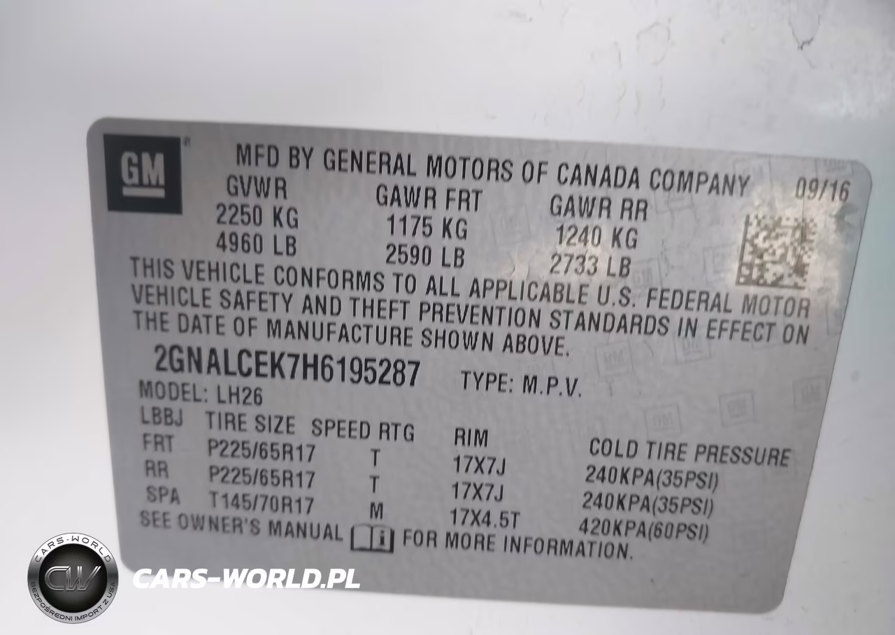 2017 Chevrolet Equinox Lt VIN:2GNALCEK7H6195287 - 9