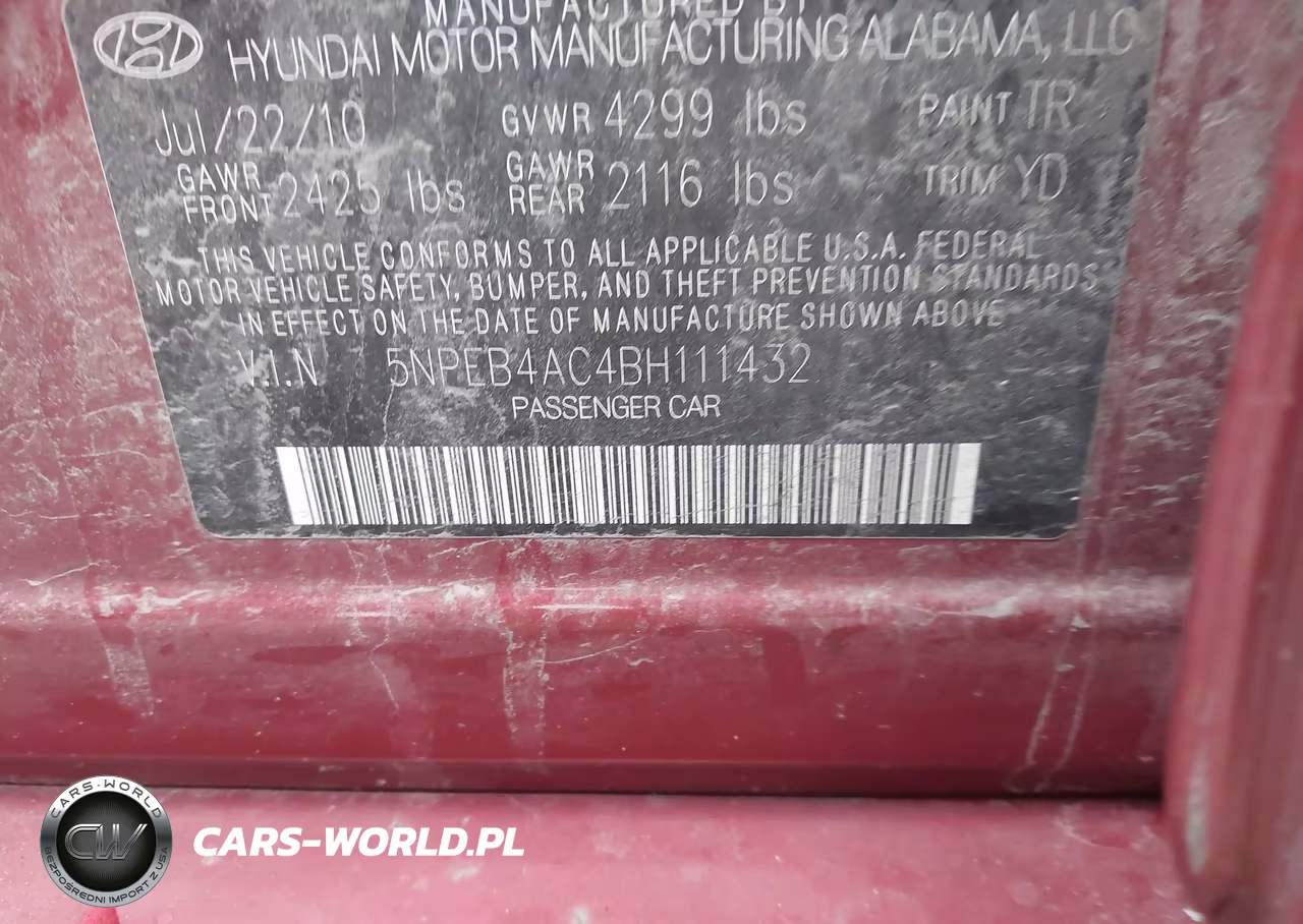 2011 Hyundai Sonata Gls VIN:5NPEB4AC4BH111432 - 9