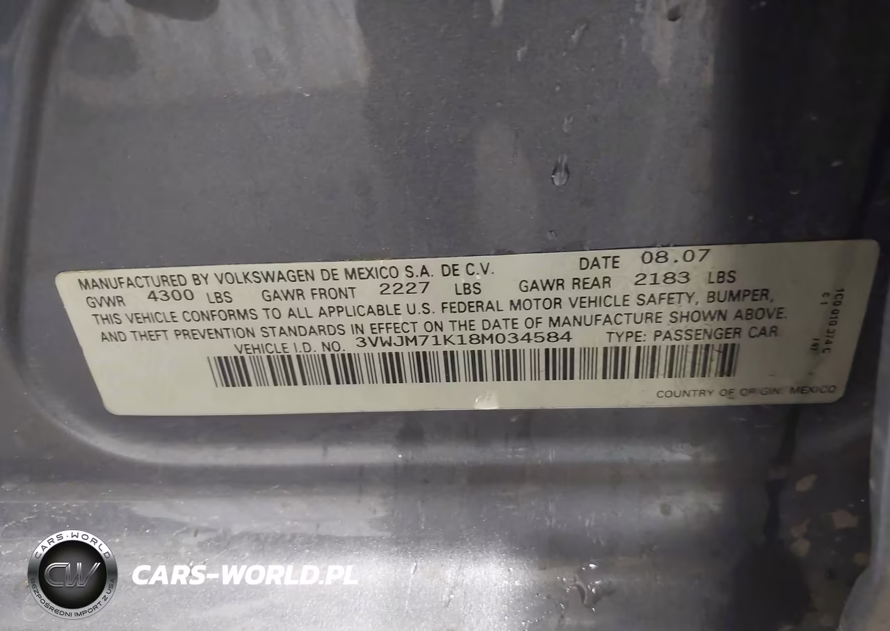 2008 Volkswagen Jetta S VIN:3VWJM71K18M034584 - 9