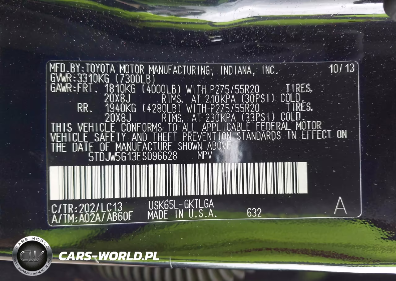 2014 Toyota Sequoia Limited 5.7L V8 VIN:5TDJW5G13ES096628 - 9
